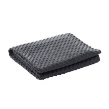 Minky dot covers and cotton weighted blanket for sleep stress and anxiety